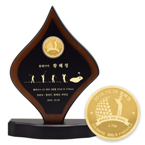 순금 골프코인 횃불 상패 11.25g 24K 대회 시상품 롱기스트 선물